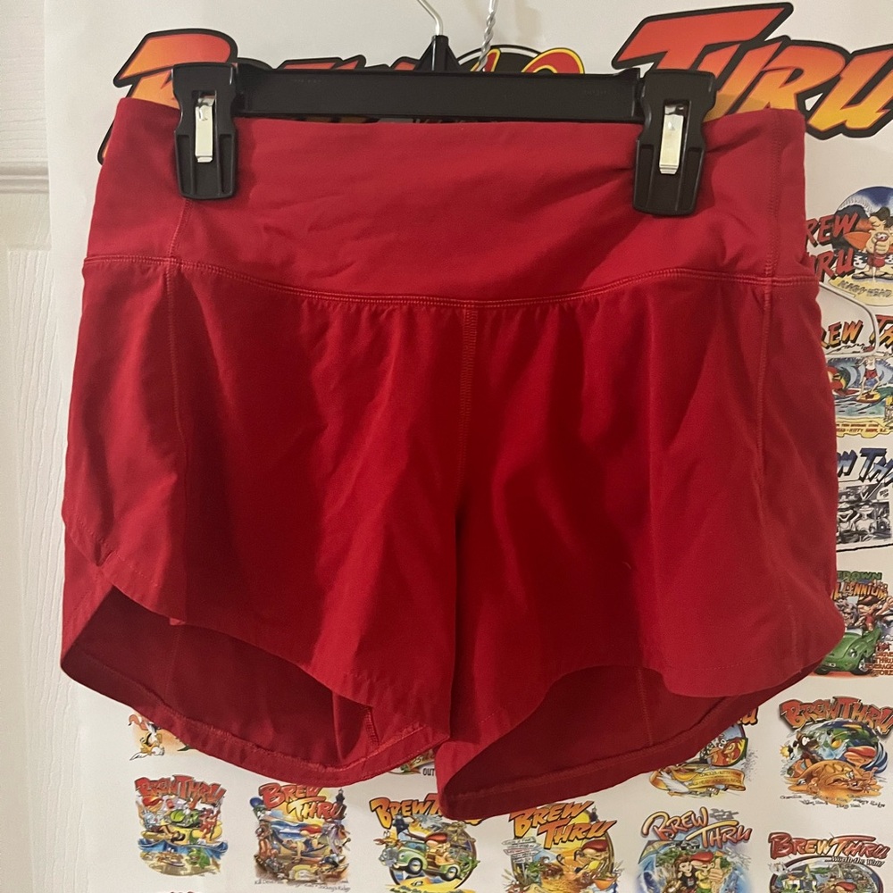 Women's Red Athletic Shorts